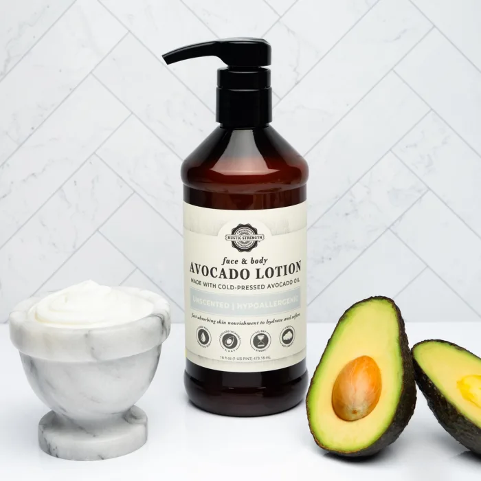 Rustic Strength Avocado Lotion for the Face + Body (Coconut Lime Scented) - Image 3